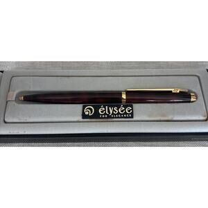 Elysee En Vogue Laque Brown Ballpoint Pen Mint W Case And Box